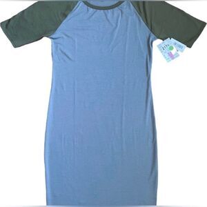 LuLaRoe Womens Medium Julia Mini Dress • High Neckline Bodycon Cutout Casualwear